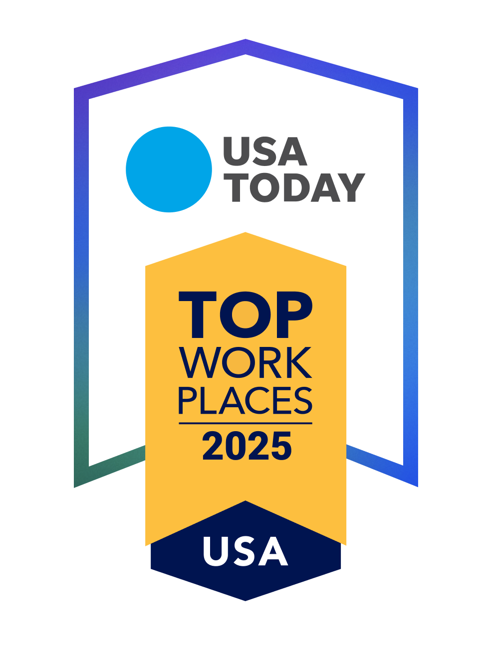 Top Work Places 2025 USA Today Badge