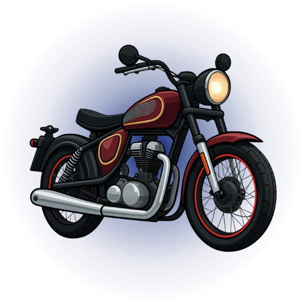 3D Icon of a Motorcycle