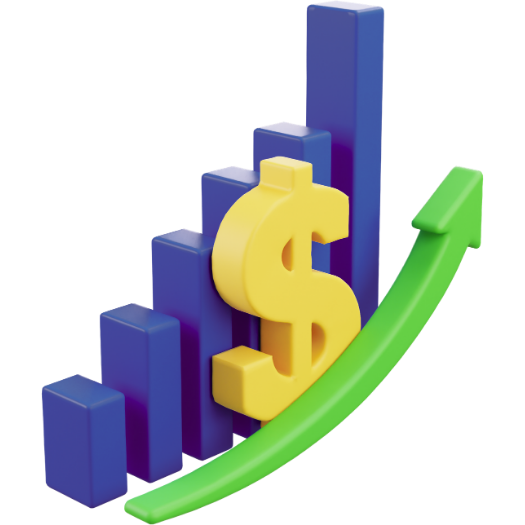 3D Icon of A Chart Growing