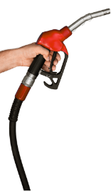 Image of a hand holding a gas pump